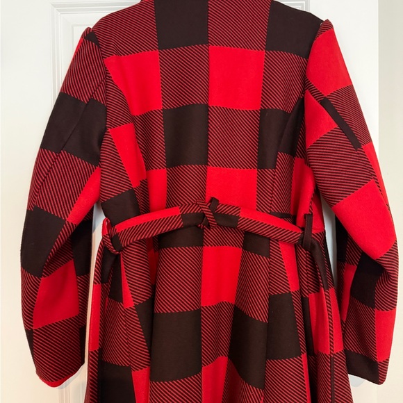 Torrid Red and Black Plaid Trench Coat - Picture 8 of 9